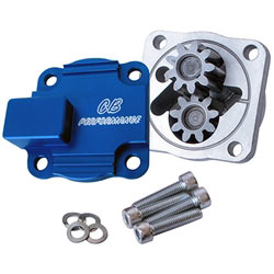 Maxi 30 Full Flow Oil Pump with Blue Anodized Billet Cover with 3/8'' outlet (to '70)