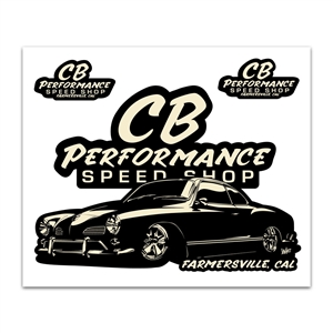 7992 Stickers - CB Performance Ghia Speed Shop Sticker Sheet (each)