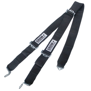 7047 No Longer Available CROW Seat Belt - 3" Shoulder Harness - Black (one seat) floor mount