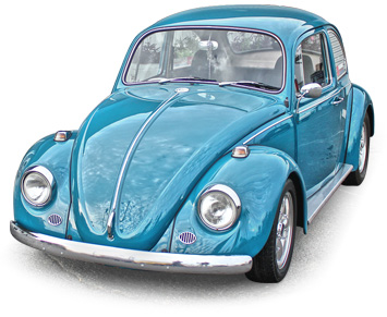 Blue VW Sedan