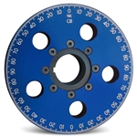 2021 6'' Santana Style Billet Crankshaft Pulley with Steel Reverse Groove Hub (blue)