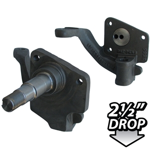4062 Drop Drum Spindles (Link Pin) fits up to 65 Sedan - uses early 5 Lug drums & bearings (1 pair)