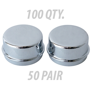 4128case NO LONGER AVAILABLE Chrome Wheel Bearing Grease Caps (100 qty)
