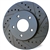 4161 Black Cross-Drilled & Slotted Rotor - Front Passenger Side (Right)