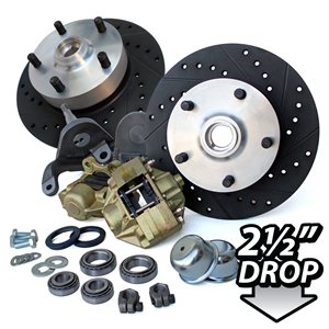 4280 Dropped Disc Brake Kit (Link Pin) with 5 Lug Porsche Alloy bolt pattern (14mm studs pressed in)