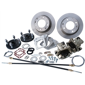 4299 Rear Disc Brake Kit with Parking Brakes, fits short swing axle to '67 - Late 4 Lug bolt pattern