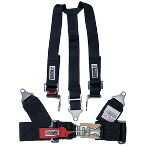 7040 No Longer Available CROW Seat Belt - 3" Sand Buggy Harness - Black (one seat) floor mount
