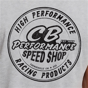 7940 NO LONGER AVAILABLE - CB Speed Shop Round Logo T-shirt - Dark Heather Grey (Small)