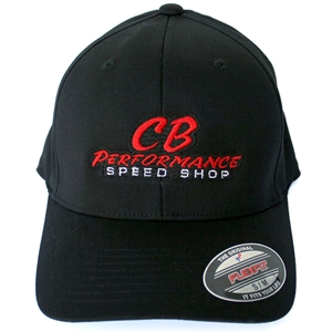 7969 Black Flexfit Hat - Red Speed Shop Logo - S/M
