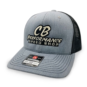 7986 Heather Grey / Black Mesh Hat - Speed Shop Logo (Snapback)