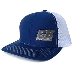 7987 NO LONGER AVAILABLE CB Performance Royal Blue-White Mesh Hat (Pre-Curved Bill)