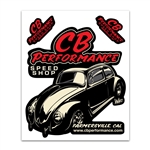 7993 Stickers - CB Performance Speed Shop Bug (Red Letters)