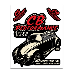 7993 Stickers - CB Performance Speed Shop Bug (Red Letters)