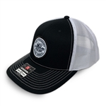 8023 Black / White Mesh Hat - Round Speed Shop Patch (Snapback)