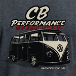 CB Performance Split Window Bus T-Shirt - Charcoal (specify size)