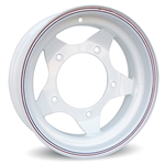 Slotted Steel Wheel (White) VW 5 Bolt (specify size)